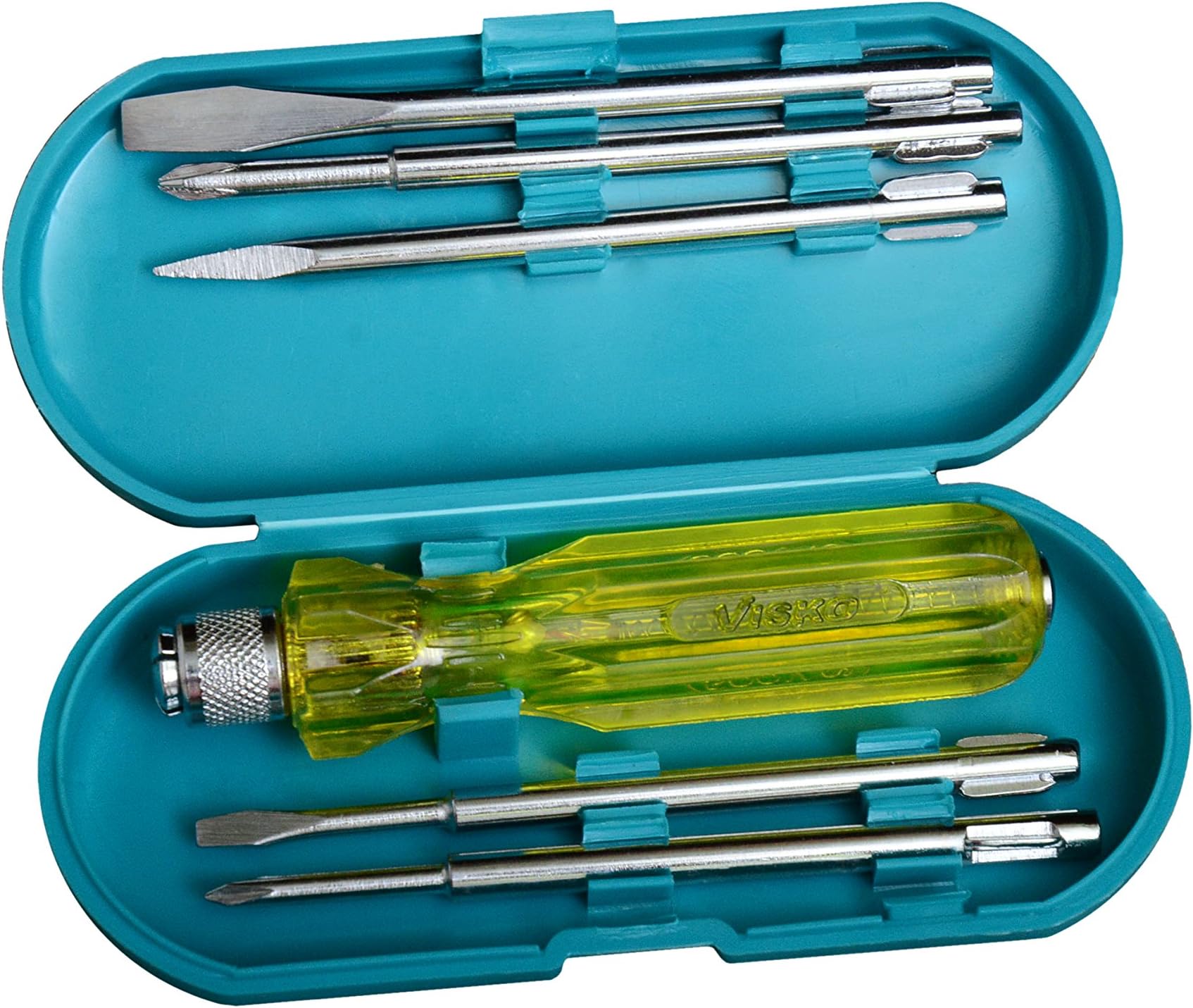 Visko Premium 108 Spring Steel Screw Driver Set (Green, 5-Pieces)