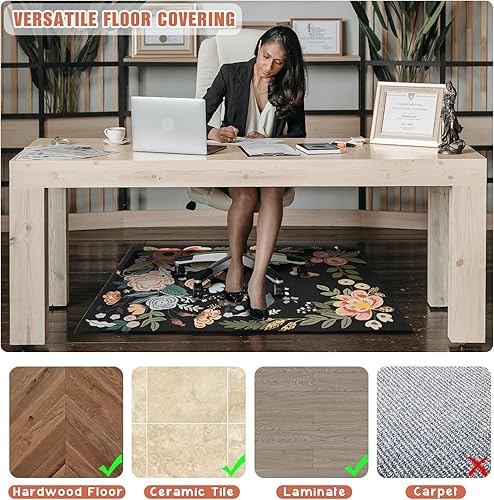 Miniatura 3 de Tapete para silla de oficina para suelo de madera dura, 36 x 48 pulgadas, alfombras de oficina para sillas rodantes de videojuegos, silla de