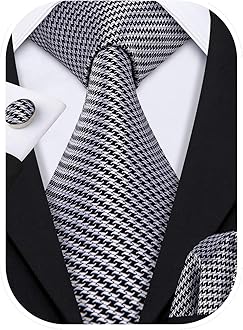 Barry.Wang Paisley Men Ties Set Designer Necktie Clip Handkerchief Cufflink Gift Box Formal
