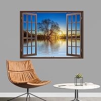 Vista 29 de IDEA4WALL Adhesivo mural removible para pared, cielo azul, vibrante, verano, montaña, valle, naturaleza, desierto, arte moderno, paisaje, colorido