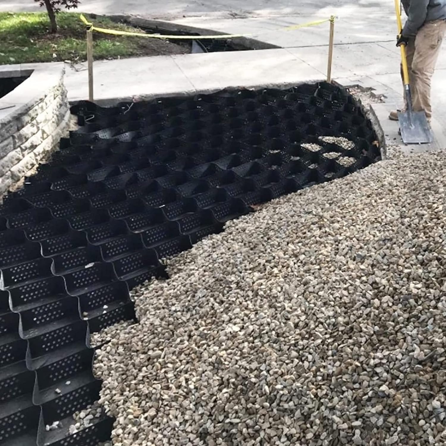 Grille de sol 2 pouces pour stabilisation et travaux de sous-sol de hangar