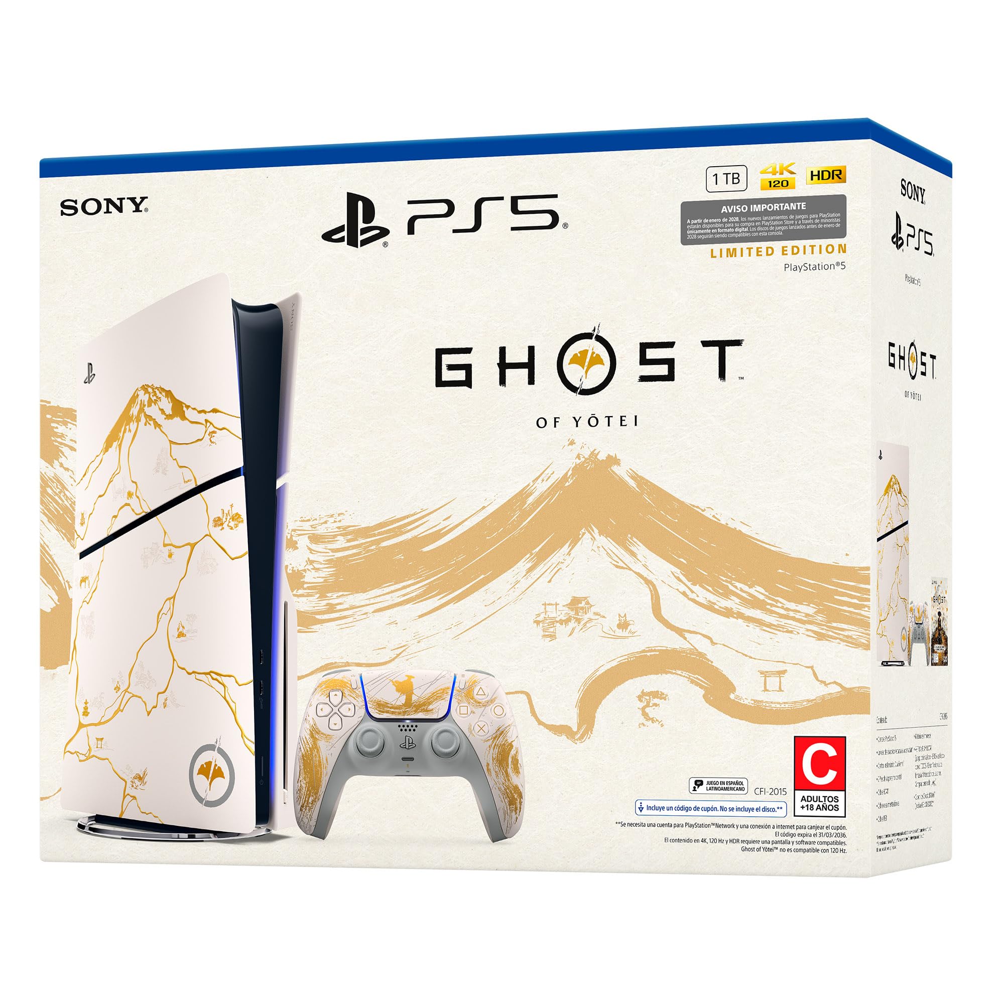 PlayStation 5 Edición Limitada Oro - Ghost of Yōtei