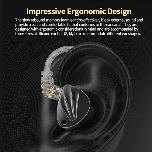 Miniatura 5 de KZ Krila 1DD+1BA - Auriculares sintonizables en el oído, auriculares de alta fidelidad con cable con ajuste de 4 niveles y 16 opciones de