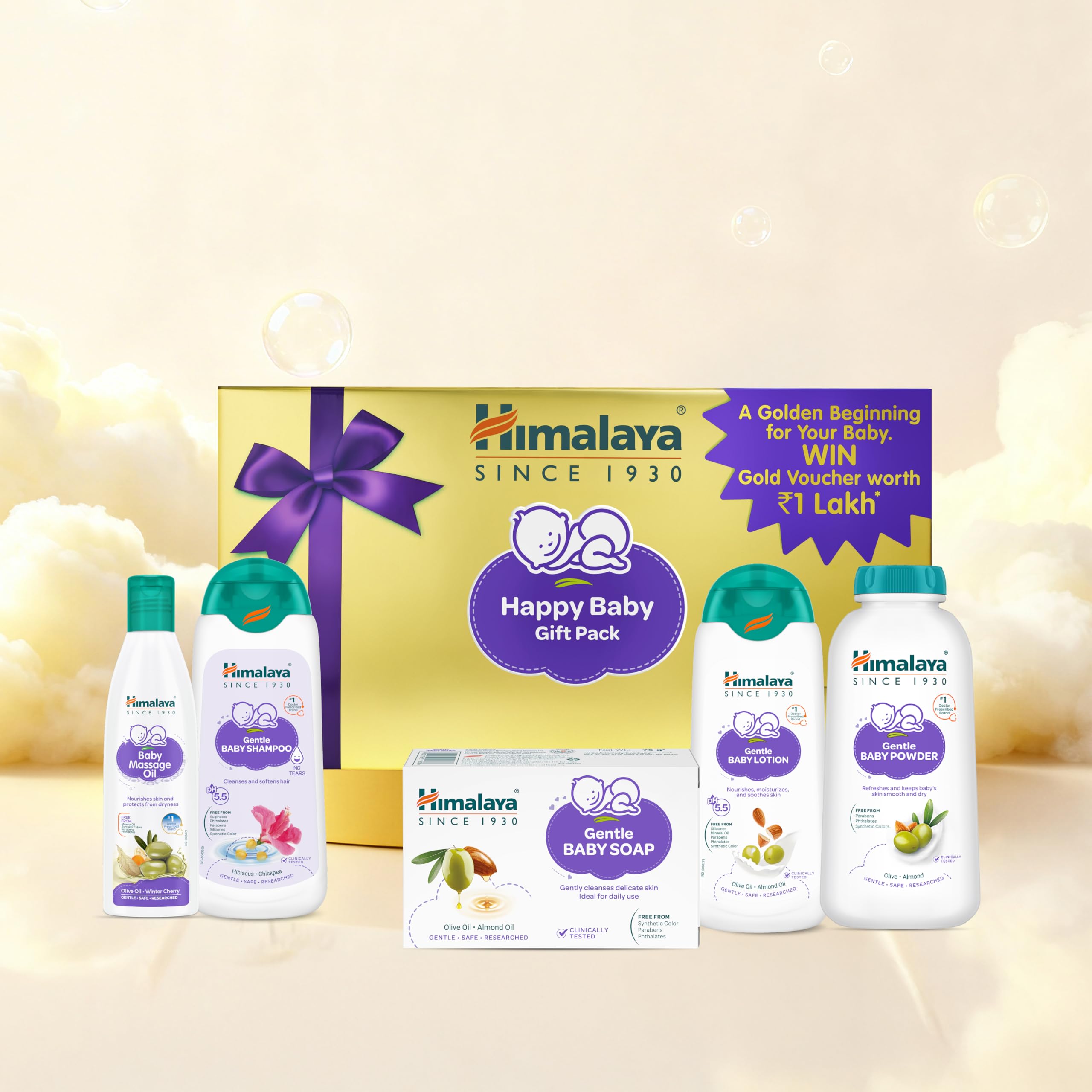 Himalaya Baby Golden Gift Pack | Chance to Win a Gold Voucher Worth ₹1 Lakh | No 1 Dr Recommended Brand | Complete Baby Care Kit |Safe for Newborns-image-32