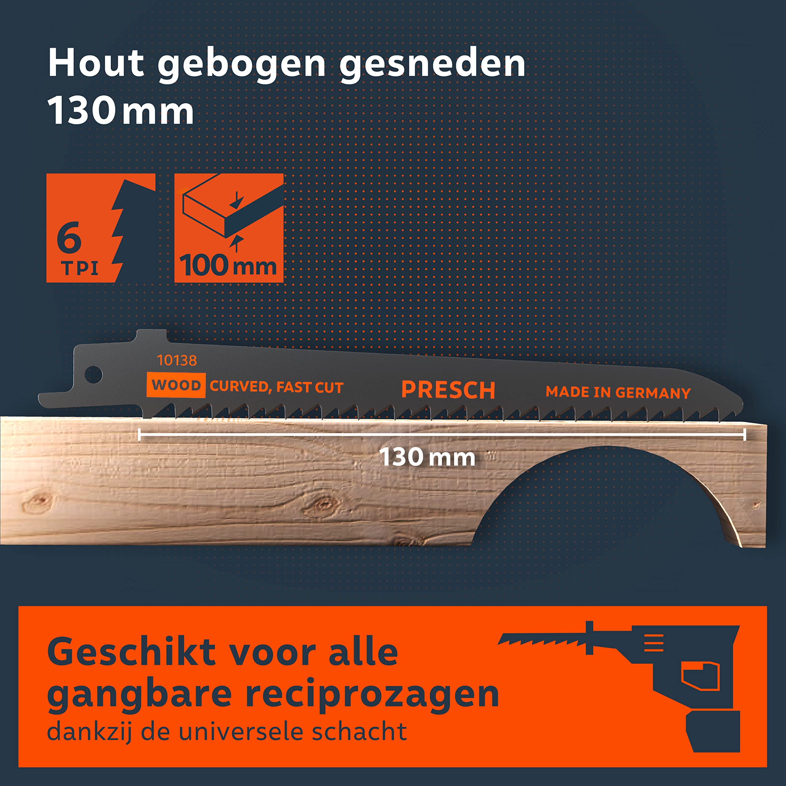 BGS 74530 Recipro Zaagbladen Set | 150 Mm | Voor Hout | Voor BGS 7367 3 Stuks