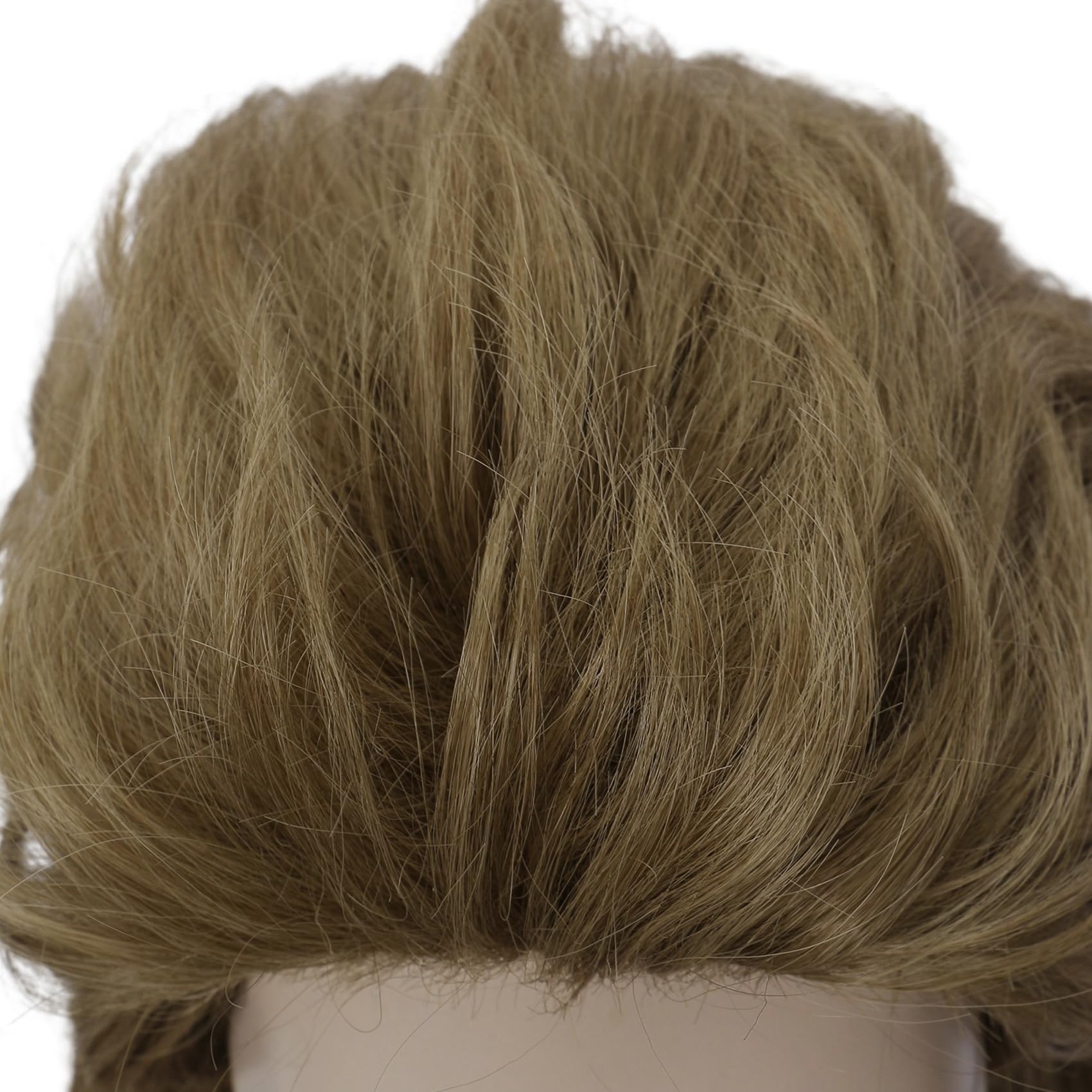 Linfairy 80s Rock Wigs Heavy Metal Halloween Olive Brown Mullet Fancy Dress Wig not style - Image 3