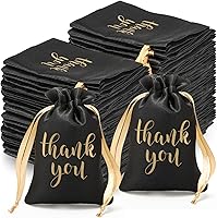 Vista 11 de Roowest 100 bolsas de regalo de satén con cordón de agradecimiento para joyas, bolsas de dulces para bodas, despedidas de soltera, baby shower, Azul