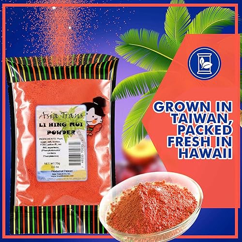 Miniatura 5 de Auténtico polvo Red Li Hing Mui  Sabor a fruta fresca, dulces, hielo de afeitado o bebidas de cóctel  Polvo de ciruela seca dulce, agria y salada