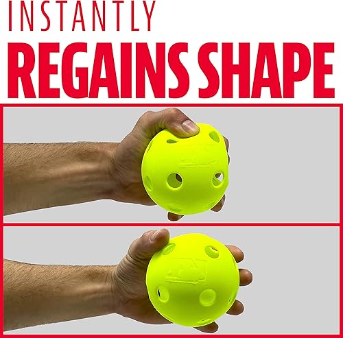 Miniatura 3 de Franklin Sports Pelotas de entrenamiento de plástico - Indestruct-A-Ball de plástico para práctica de bateo de béisbol y sóftbol - Pelotas de golf