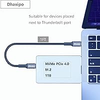 Vista 2 de Cable USB 4 para Thunderbolt 4 de 1.0 ft/1 pie, transferencia de datos de 40 Gbps con 240 W y 4K a 144 Hz 5K @ 60 Hz o 8K a 30 Hz, compatible