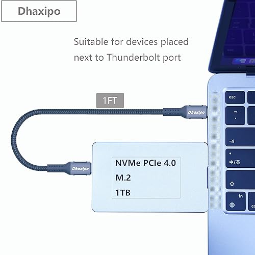 Miniatura 2 de Cable USB 4 para Thunderbolt 4 de 1.0 ft1 pie, transferencia de datos de 40 Gbps con 240 W y 4K a 144 Hz 5K  60 Hz o 8K a 30 Hz, compatible con
