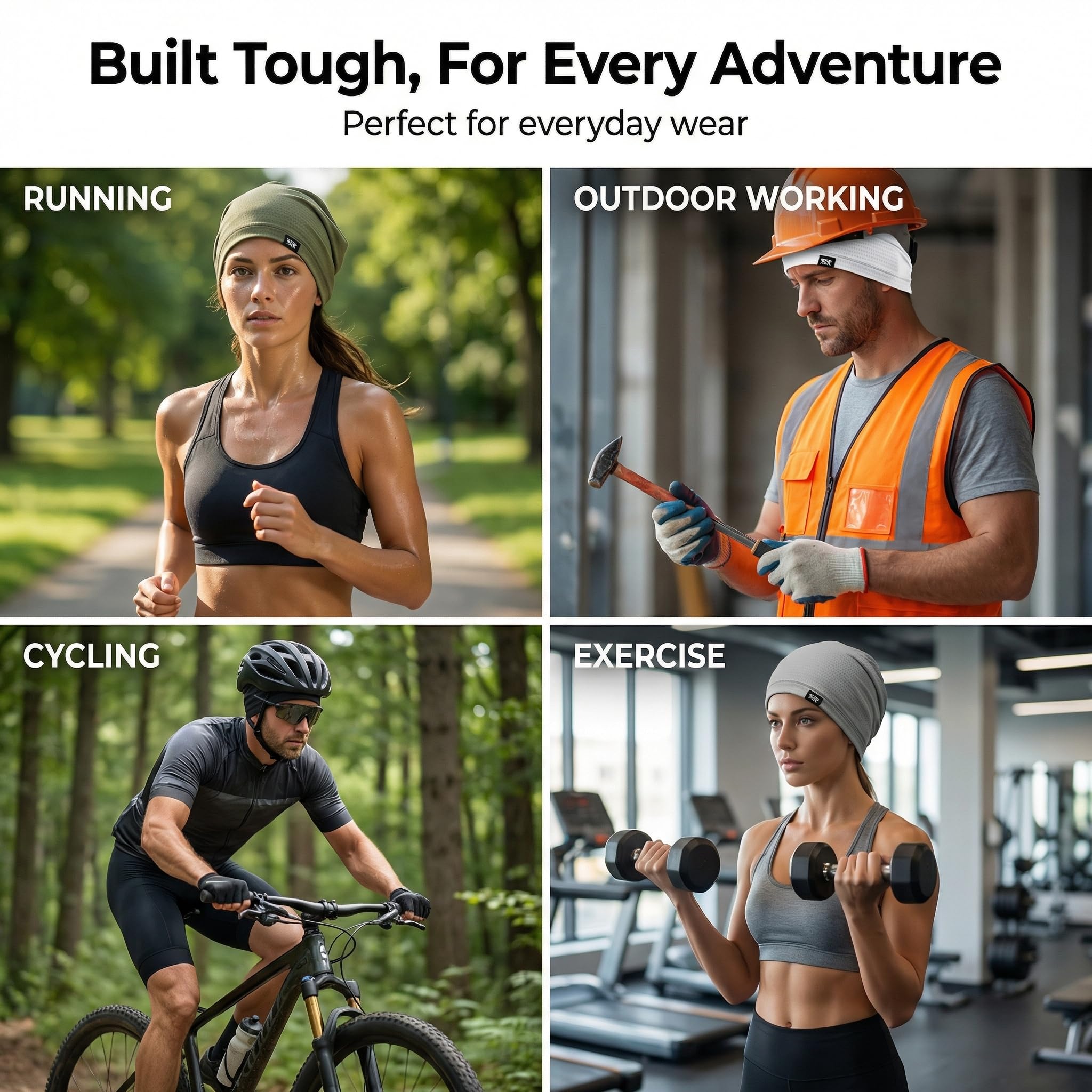 LONGLONG 2 Pack Summer Beanies - Lightweight Breathable Cooling Skull Caps for Women Men Sports & Daily Wear — view 7