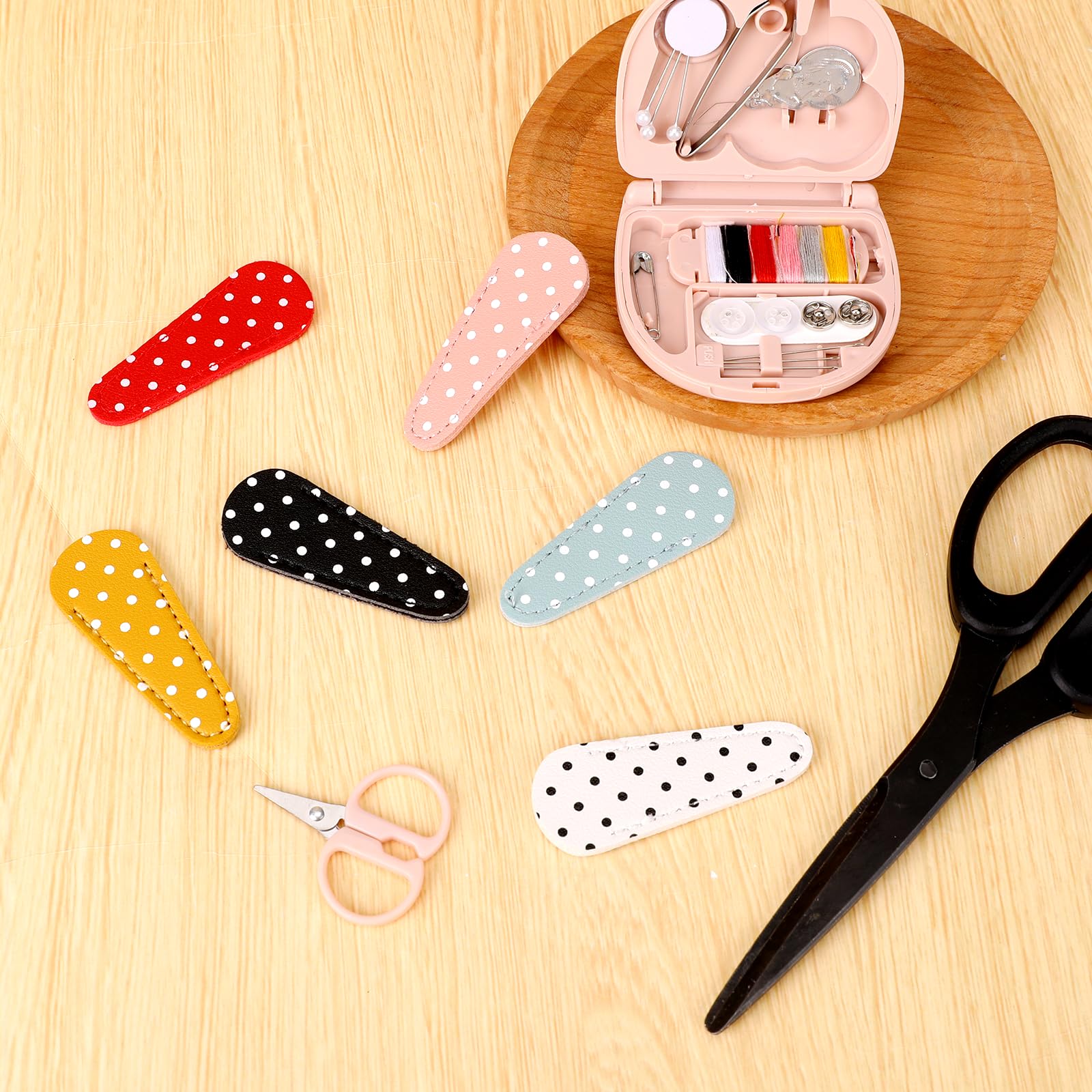 6 Pcs PU Leather Scissor Sheath - Protective Covers for Quilting Crafts