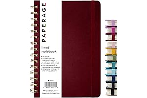 PAPERAGE: Quality Lined Spiral Journal Notebook in Burgundy