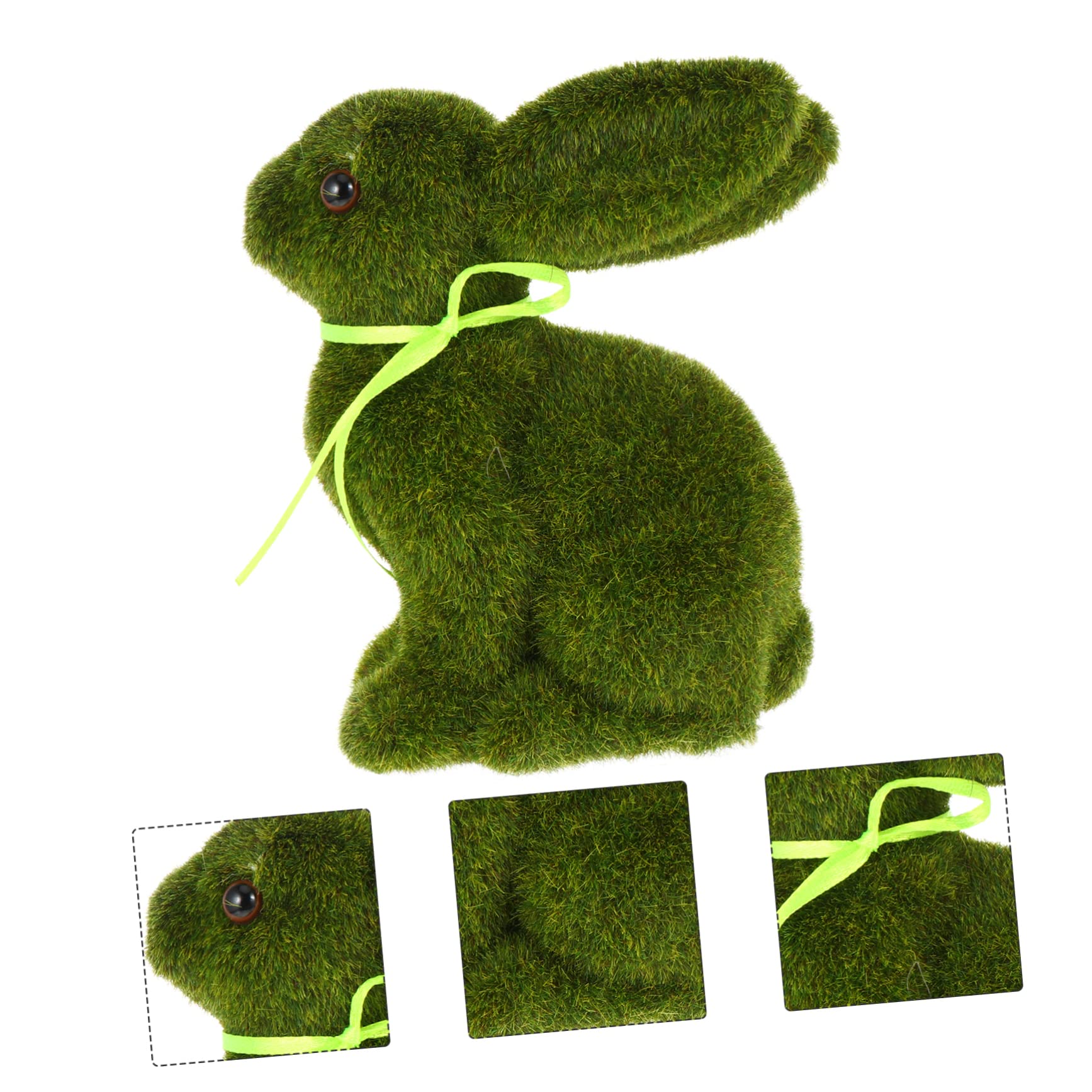 ABOOFAN 4 Pz decorazione pasquale figurine di animali floccati statua del coniglio Home decor lovable decorazioni animale ornamento di coniglio coniglietto di Pasqua all'aperto Modello