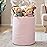YOUDENOVA Woven Rope Laundry Hamper, 58L Tall Luandry Basket, Baby Nursery Hamper for Blanket Storage in Bedroom-Large-Pink