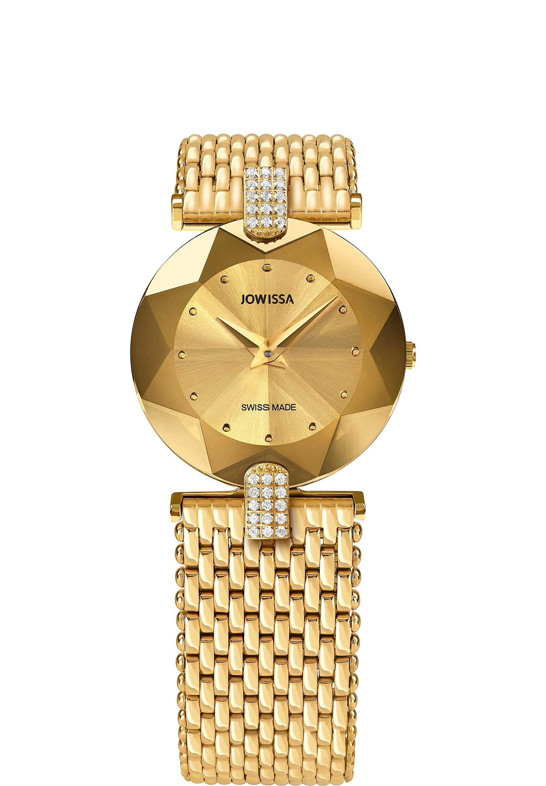 Jowissa Damen-Armbanduhr XS Facet Strass Analog Edelstahl J5.010.M