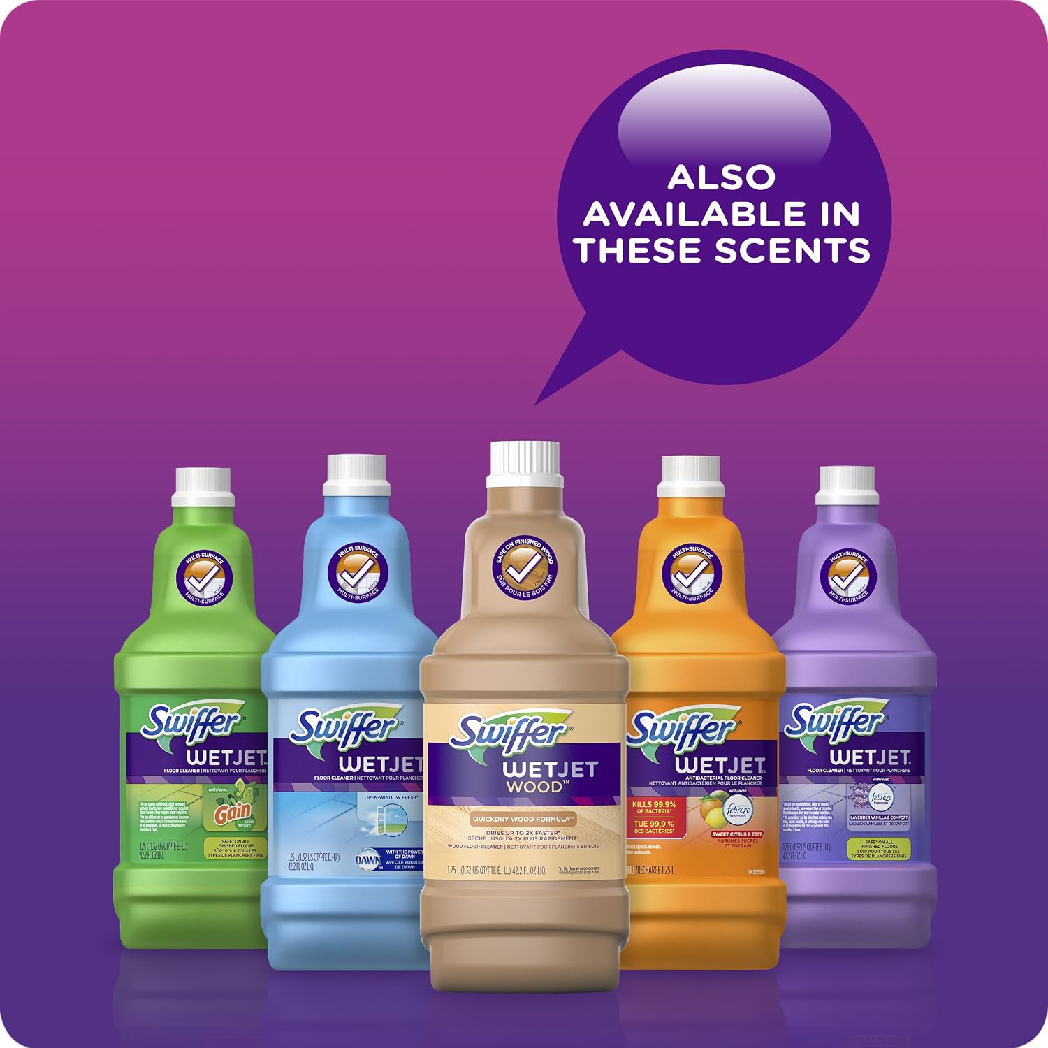 Swiffer WetJet Multi-purpose Floor Cleaner Solution Refill Open Window Fresh Scent 1.25L image 3
