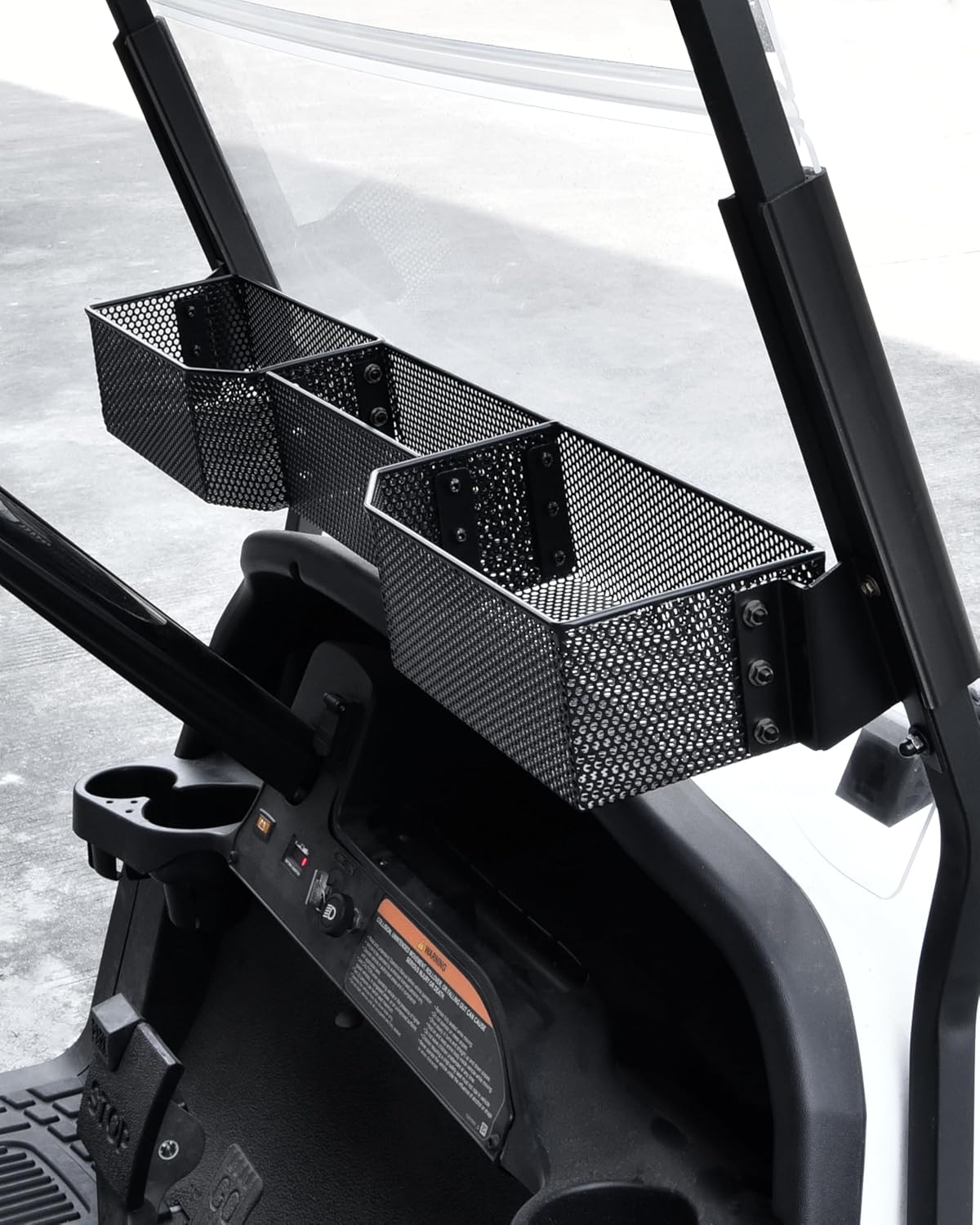 SAUTVS Inner Front Storage Basket Compatible with Club Car Tempo 2025 Accessories, Combined Front Inner Dash Tray Storage Organizer Compatible with Club Car Tempo 2025, No Drilling, Larger Compartment