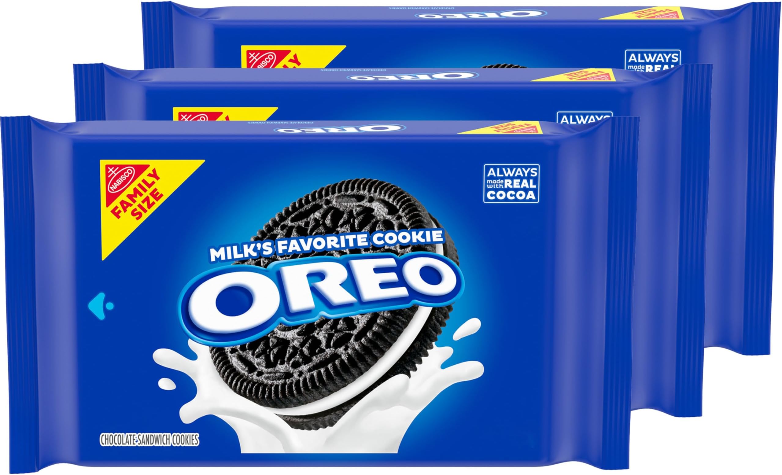 OREO Chocolate Sandwich Cookies, Family Size, 3 Packs