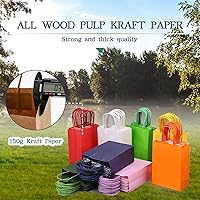 Vista 5 de AZOWA Bolsas de regalo Mini bolsas de papel kraft con asas (4 x 2.4 x 6 pulgadas, negras, 25 unidades)