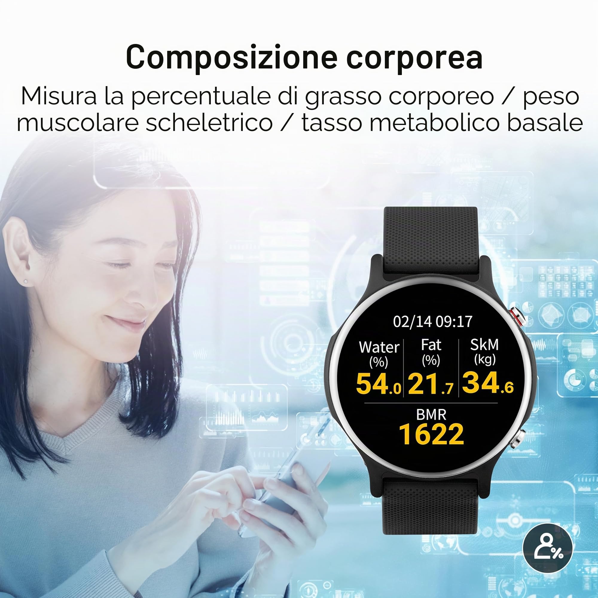 ASUS VivoWatch 6 (HC-D06) Smartwatch Fitness con Controllo della Pressione Sanguigna, Elettrocardiogramma e Saturazione di Ossigeno SpO2, Salute, Sport, Nero
