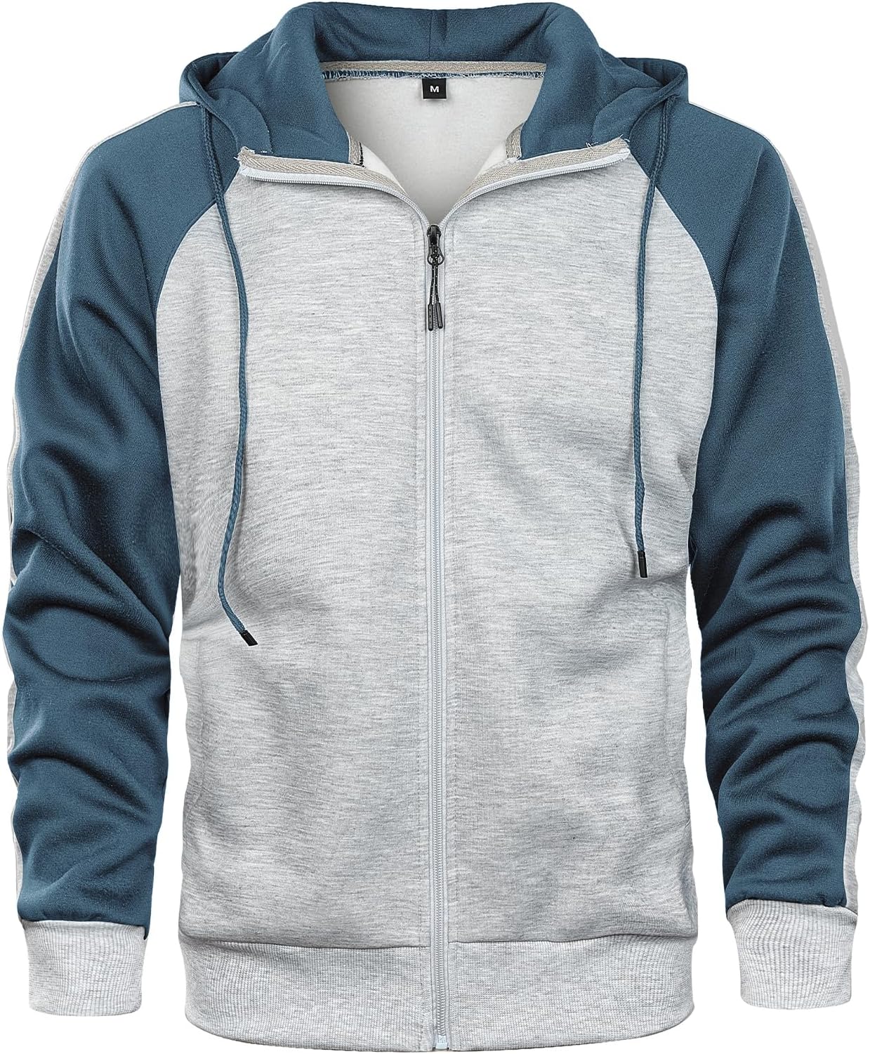 Wirltte Hoodies for Men Zip Up Hoodie Drawstring Casual Long Sleeve Pocket Hooded Sweatshirts