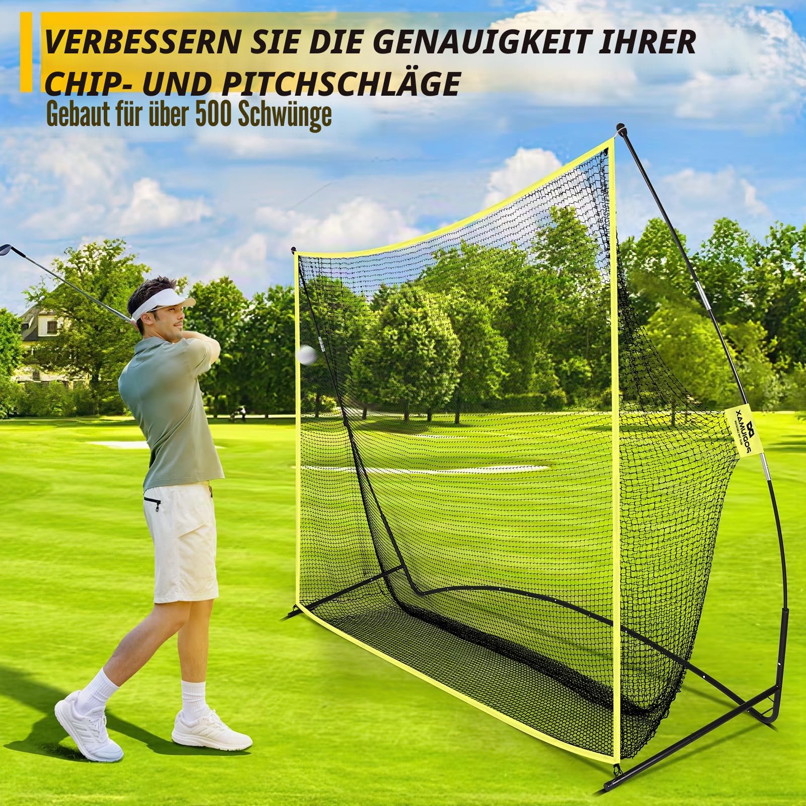PodiuMax Golfschlägernetz, 3 x 2,1 m, Driving Range für Garten und Innenbereich, auch geeignet für Fußball, Baseball, Softball-Übung