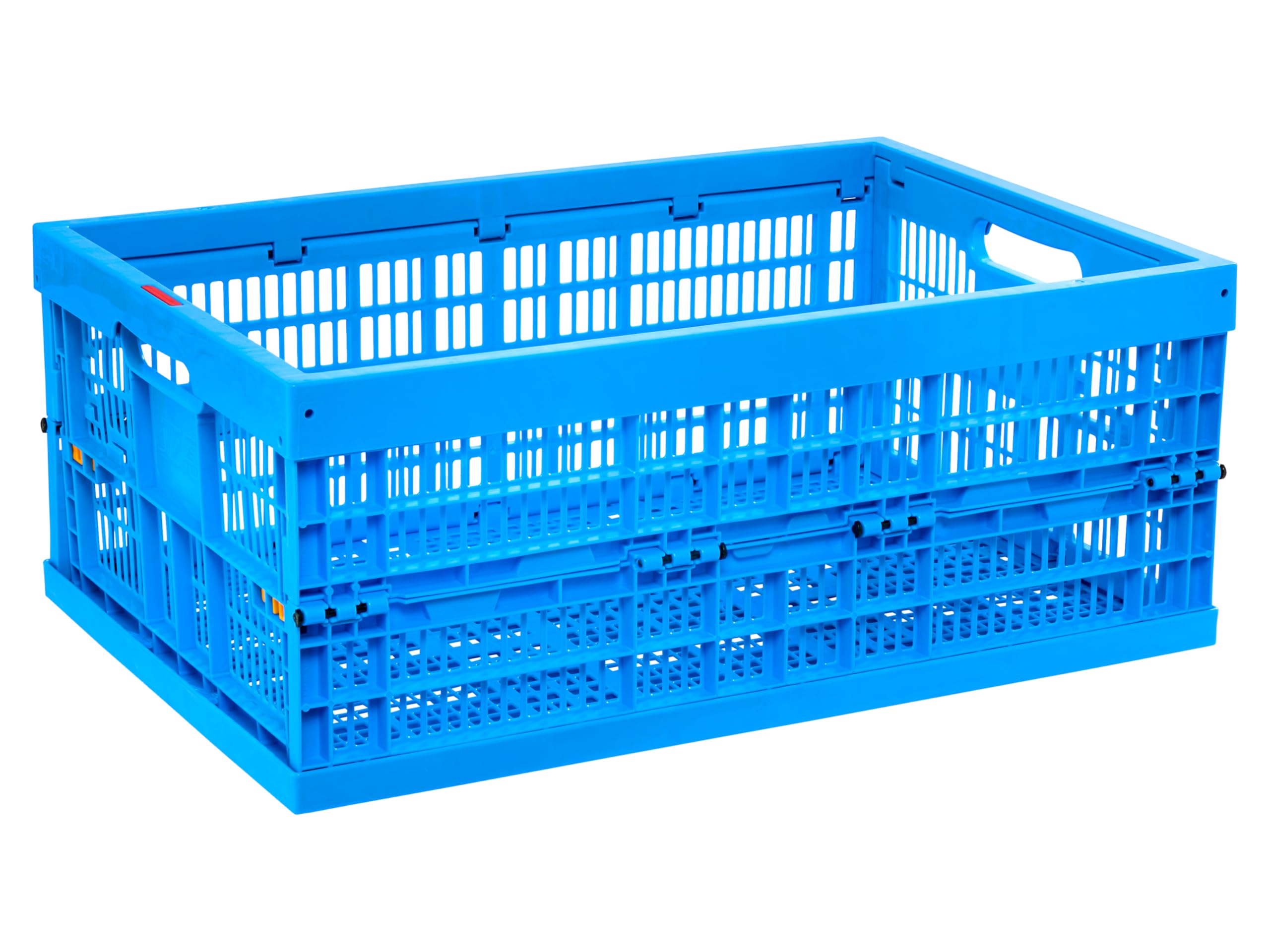The Workplace Depot Blue Folding Mesh Container – Heavy-Duty Collapsible Mesh Crate, Premium Polypropylene, Stackable & Tool-Free Storage Box For Office, Warehouse & Home