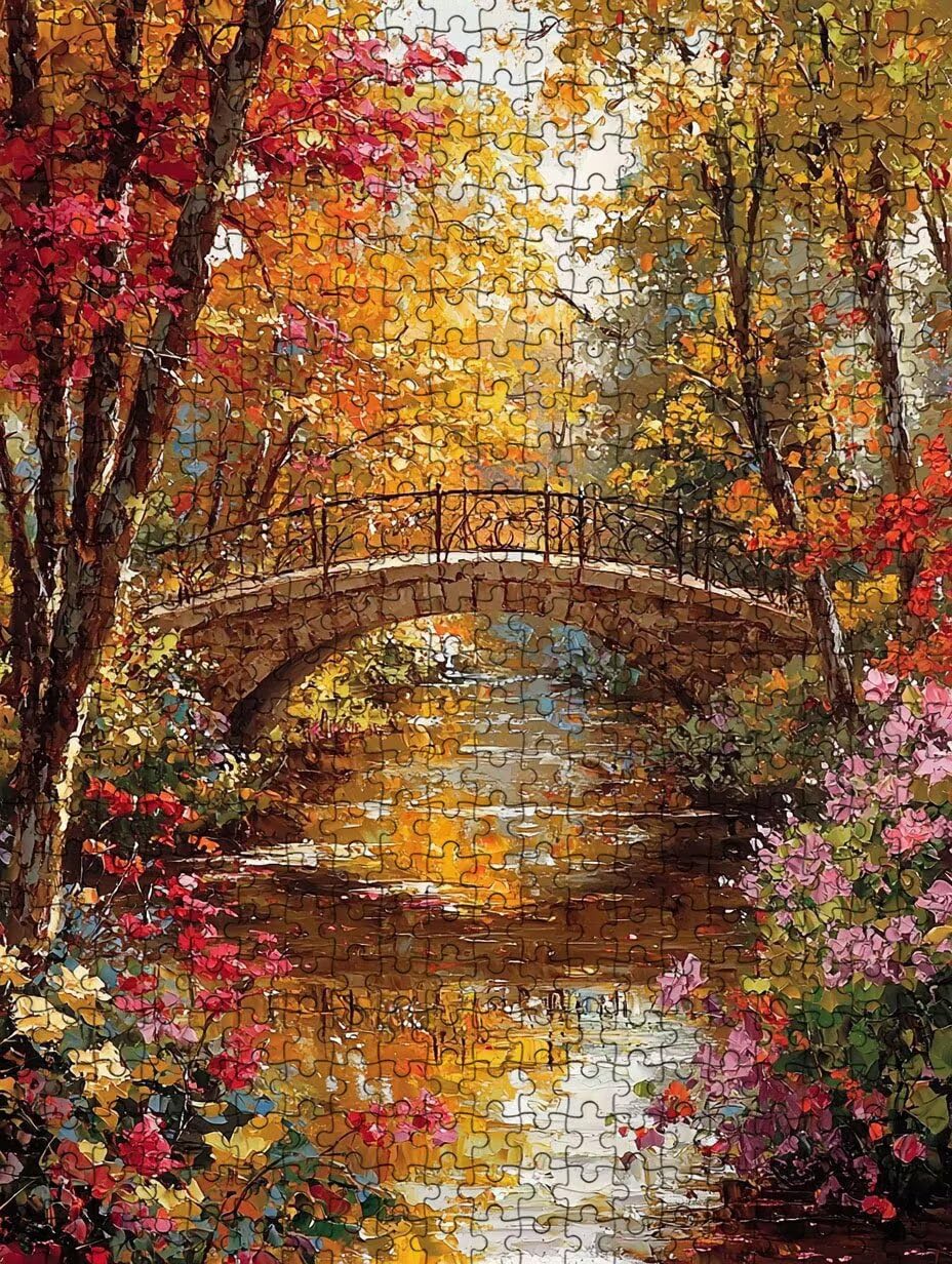 Puzzle 4000 Pezzi, Giardino Ponte 3D Puzzle per Adulti Impegnativo, Educa Puzzles Artistico, Divertente E Stimolante Puzzles Decorativo per La Famiglia, Regalo e Decorazione Pareti DX0YL6-776