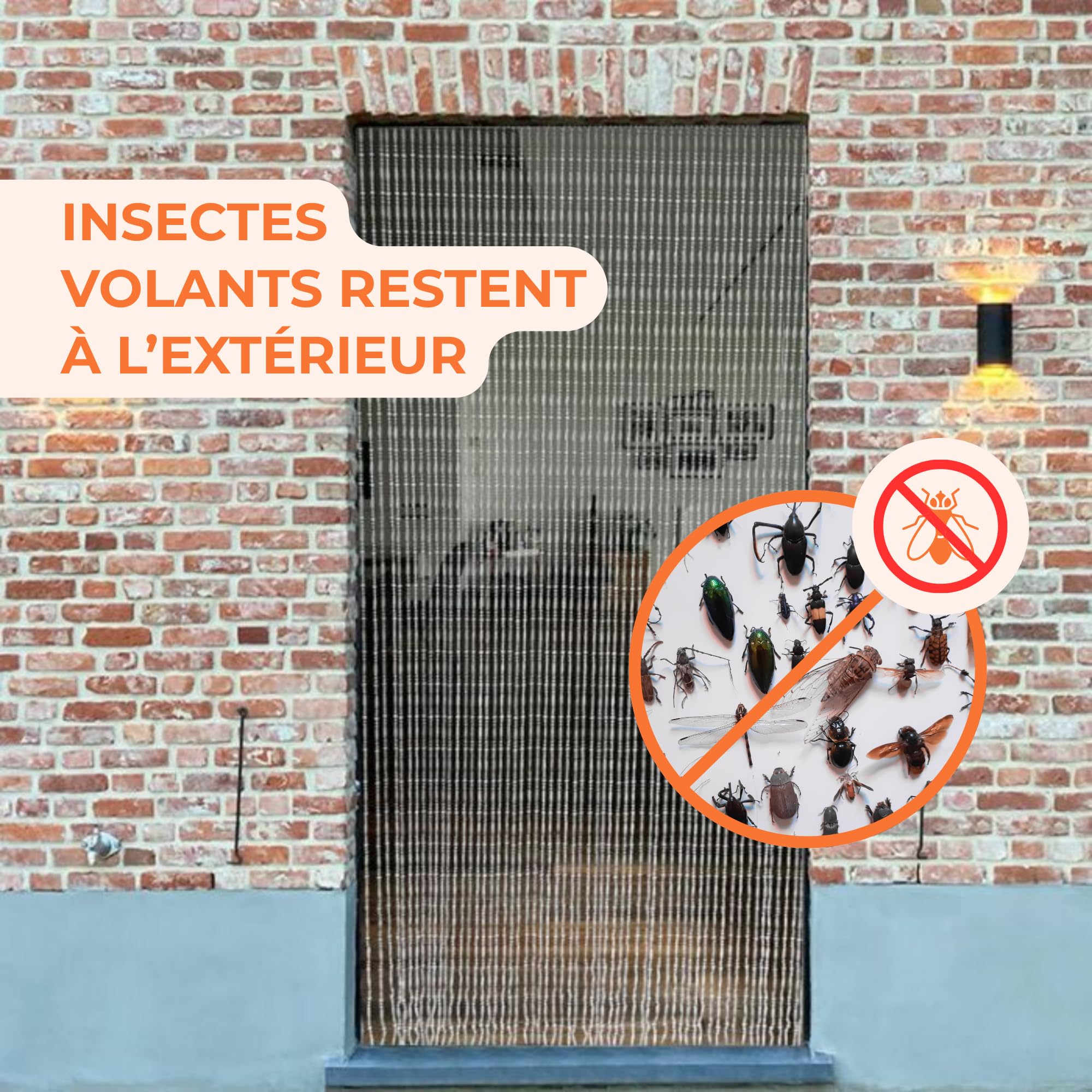Trente Rideau à perles de différentes tailles et couleurs pour porte de balcon, moustiquaire à perles anti-insectes, transparent, 100 x 230 cm