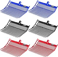 VEVOR 6-Pack Manure Fork Replacement Heads, 18 Angled Tines Plastic Pitchfork for Horse Stall Cleaning, Hay Mulch Rake Farm Work