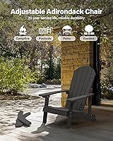 Vista 7 de YEFU Mecedora para exteriores, mecedora Adirondack, silla mecedora de patio con respaldo ancho, silla mecedora de gran tamaño con aspecto de madera