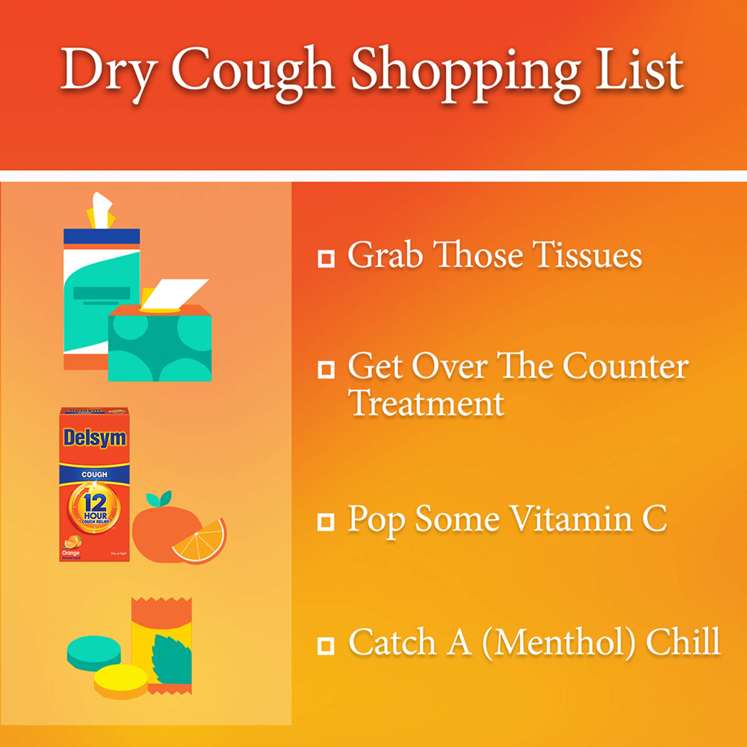 Delsym 12 Hour Cough Relief Liquid Day Or Night, Orange Flavor Cough