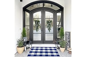 Rustic Buffalo Check Cotton Doormat Rug
