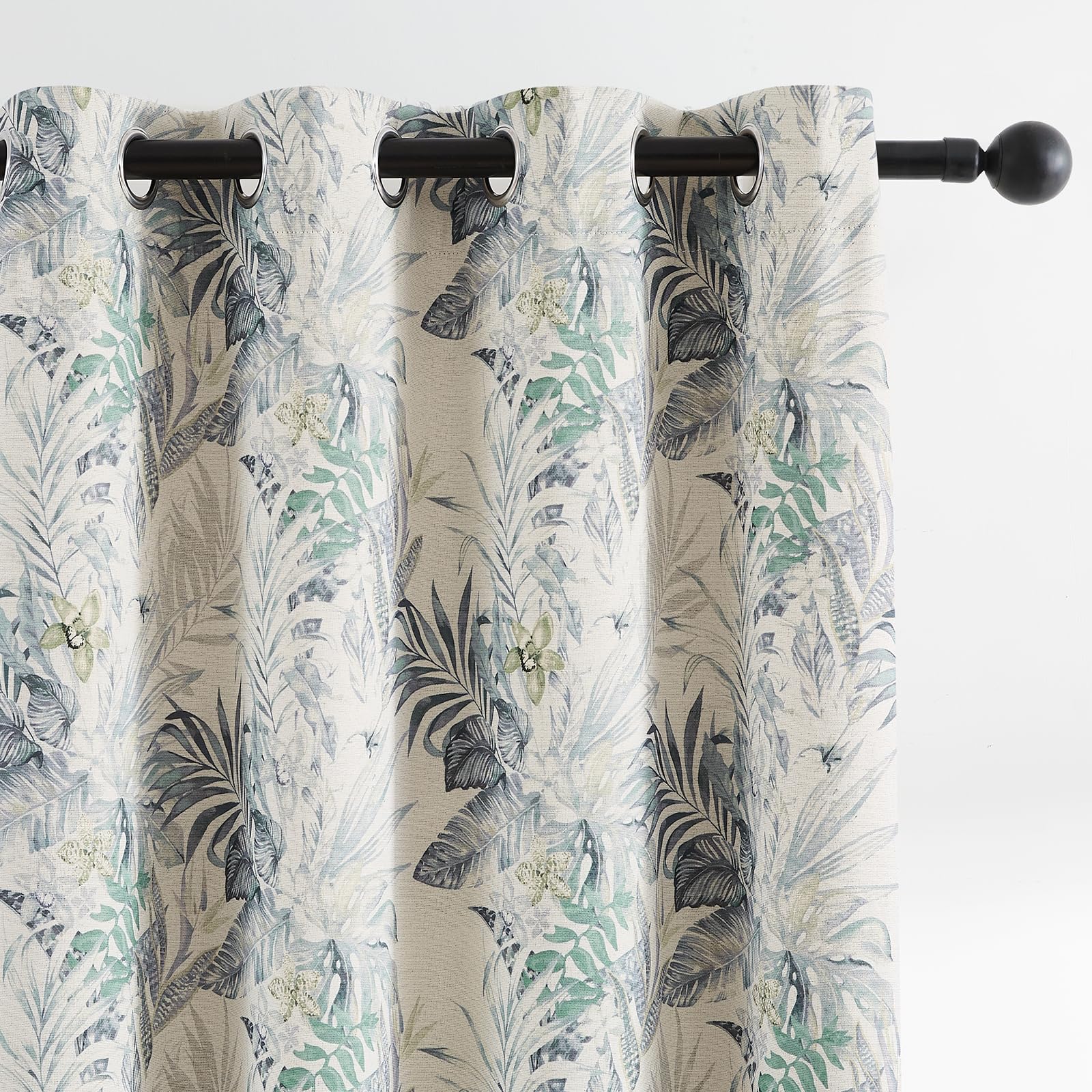 Melodieux Vintage Floral Blackout Curtains 96" Long for Living Room Bedroom Natural Cotton Botanical Farmhouse Country Style Thermal Insulation 52" x 96"