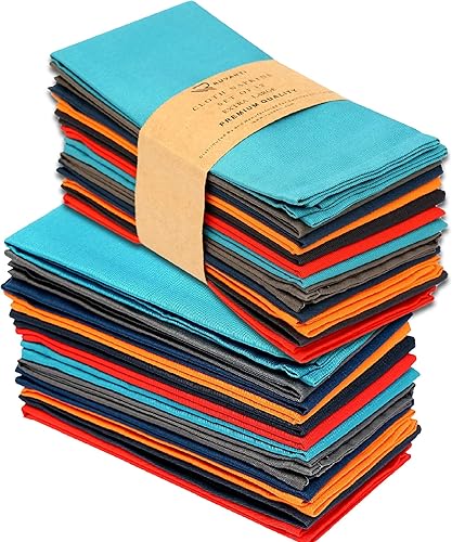 Vista 319 de Ruvanti Servilletas de algodón 12 unidades, servilletas de tela suaves y cómodas, servilletas de lino de calidad hotelera de lujo – Servilletas