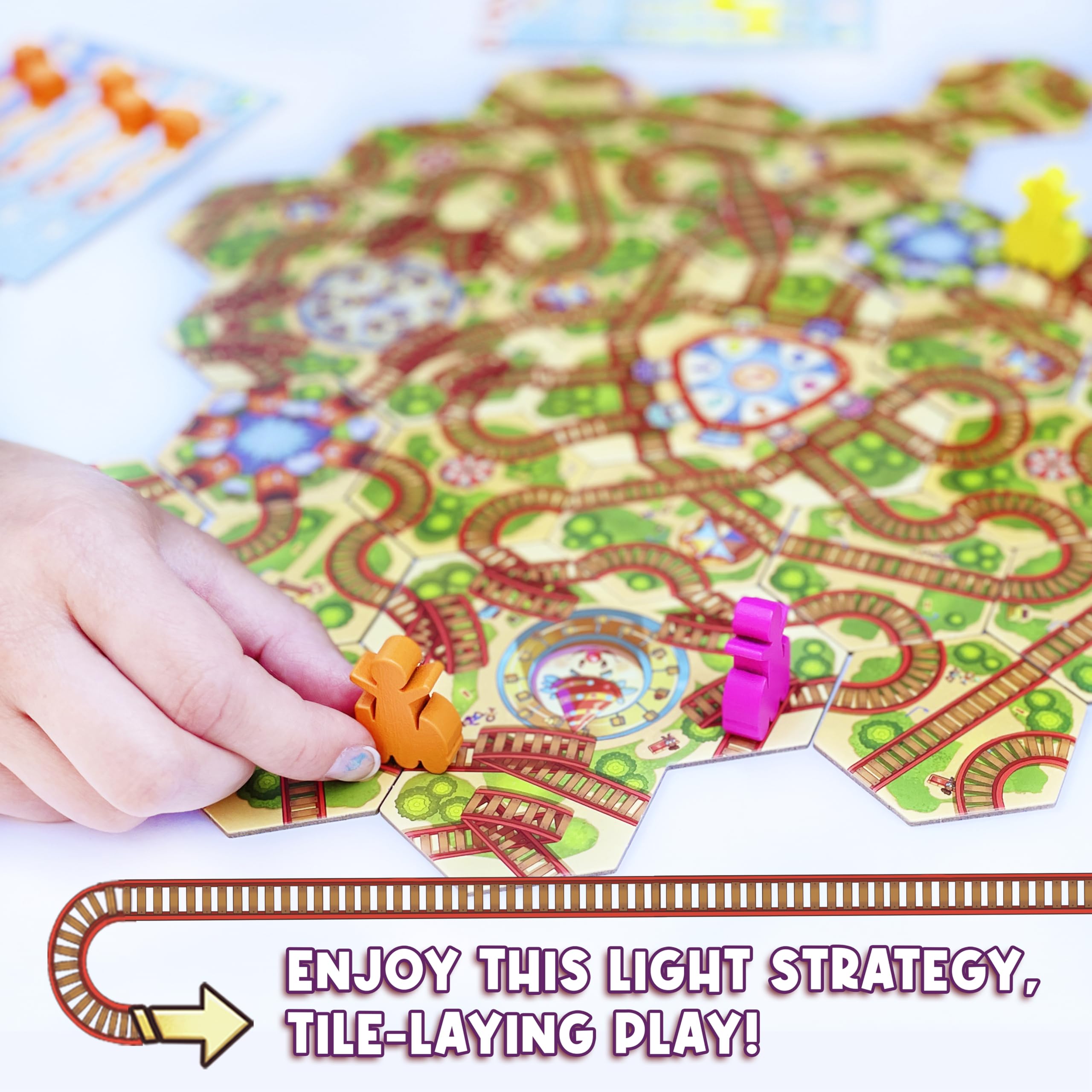 FoxMind: Blast Track - Tile Laying Board Game, Light Strategy Roller Coaster Building, Family Game Night, Kids & Adults Ages 8+, 2-6 Players, 30 Min - Image 5