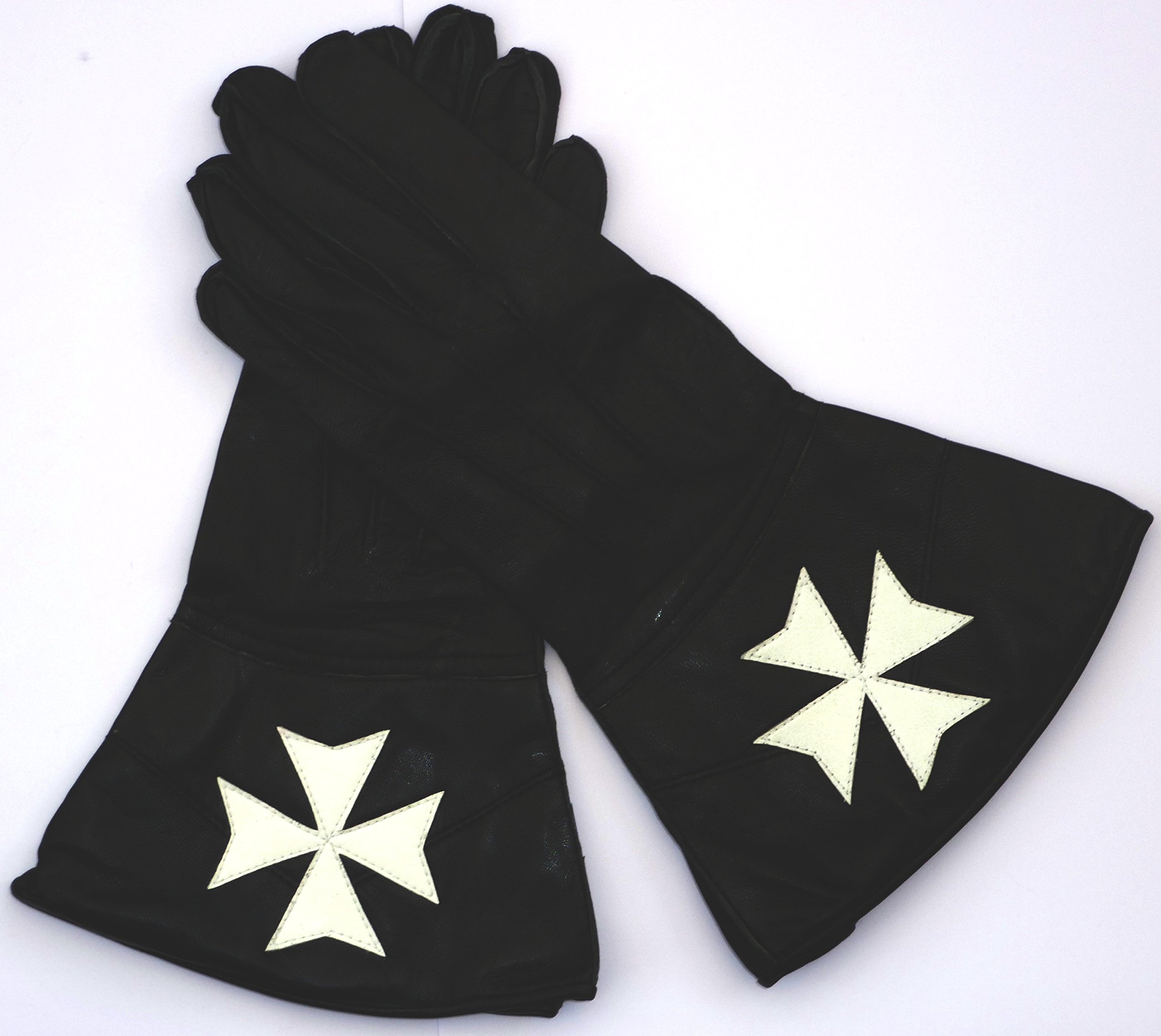 Masonic Knights Malta Gauntlets - Leather (Extra Large)
