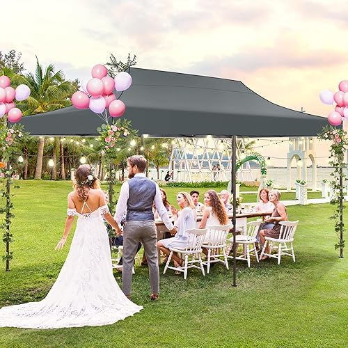 Miniatura 8 de COBIZI Toldo desplegable de 10 x 20 pulgadas sin pared lateral, toldo comercial resistente al aire libre, tiendas de campaña para fiestas con bolsa