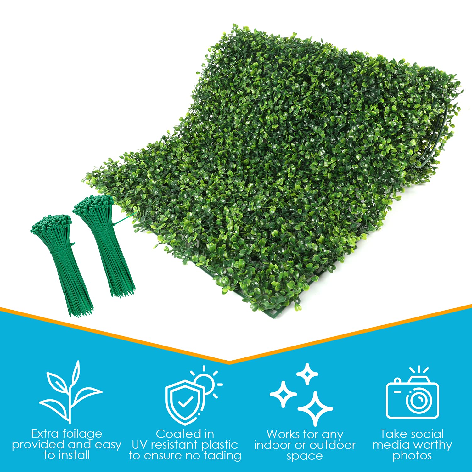 Houseables Artificial Leaves Panels, Backyard Grass Privacy Fence