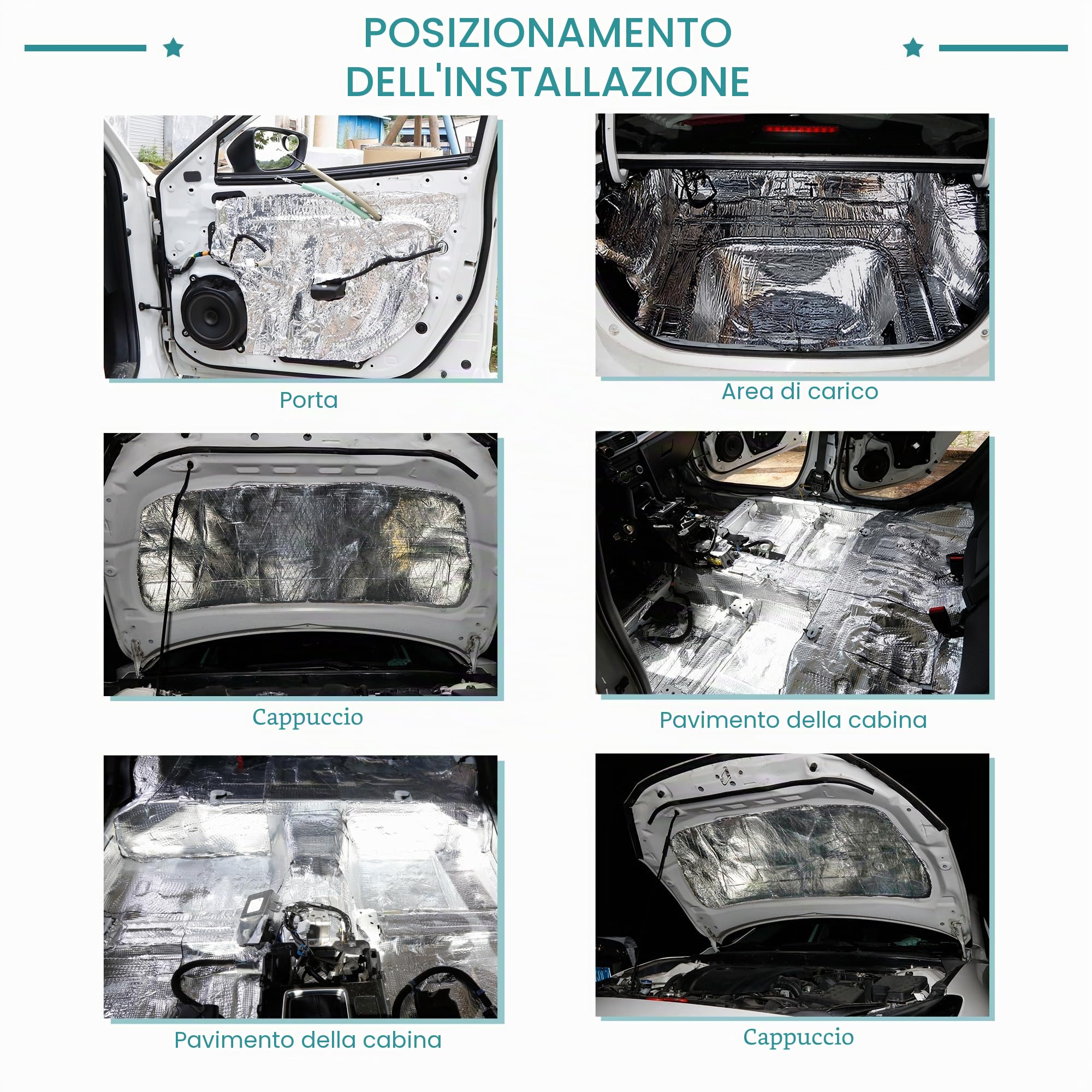 QUARKZMAN Auto 6.46sqft Auto Isolamento Termico Adesivo 10 mm Insonorizzante per Cofano Motore 60'' x 40'' 152x100cm