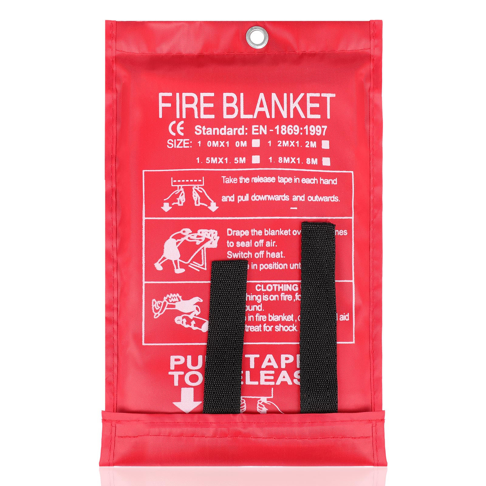 FLEXEO Couverture Anti-Feu 1x1m – DIN EN 1869:2019 – Idéale Feu De Graisse Cuisine