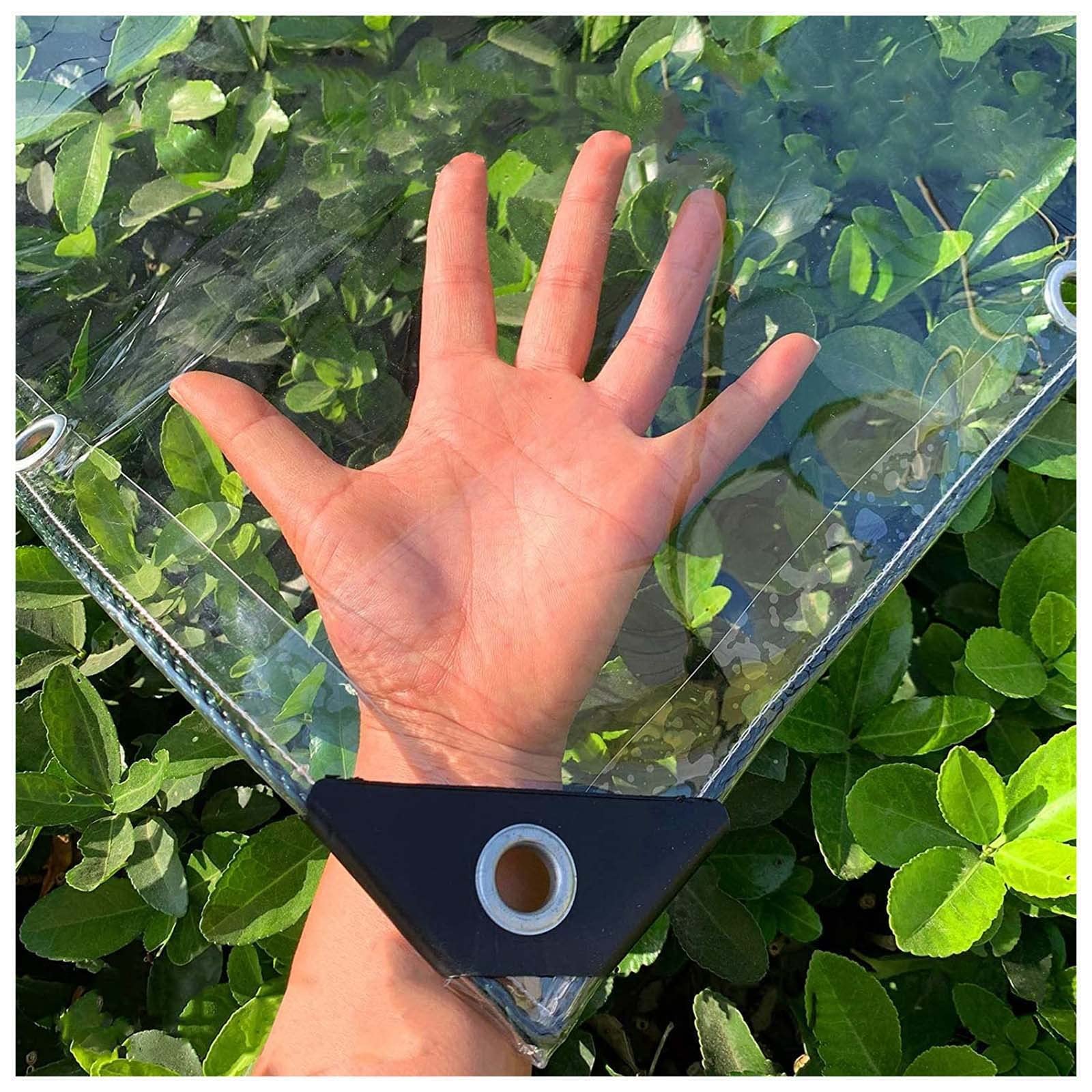 Sonakia 365g/m² Tarpaulin Waterproof, Transparent PVC Tarpaulin Cover with Eyelets, Heat Insulation Tarp Sheet for Gardens, Patios, Plants, Heavy-Duty Clear Weatherproof Tarpaulin,1.1x2m/3.6 * 6.6ft