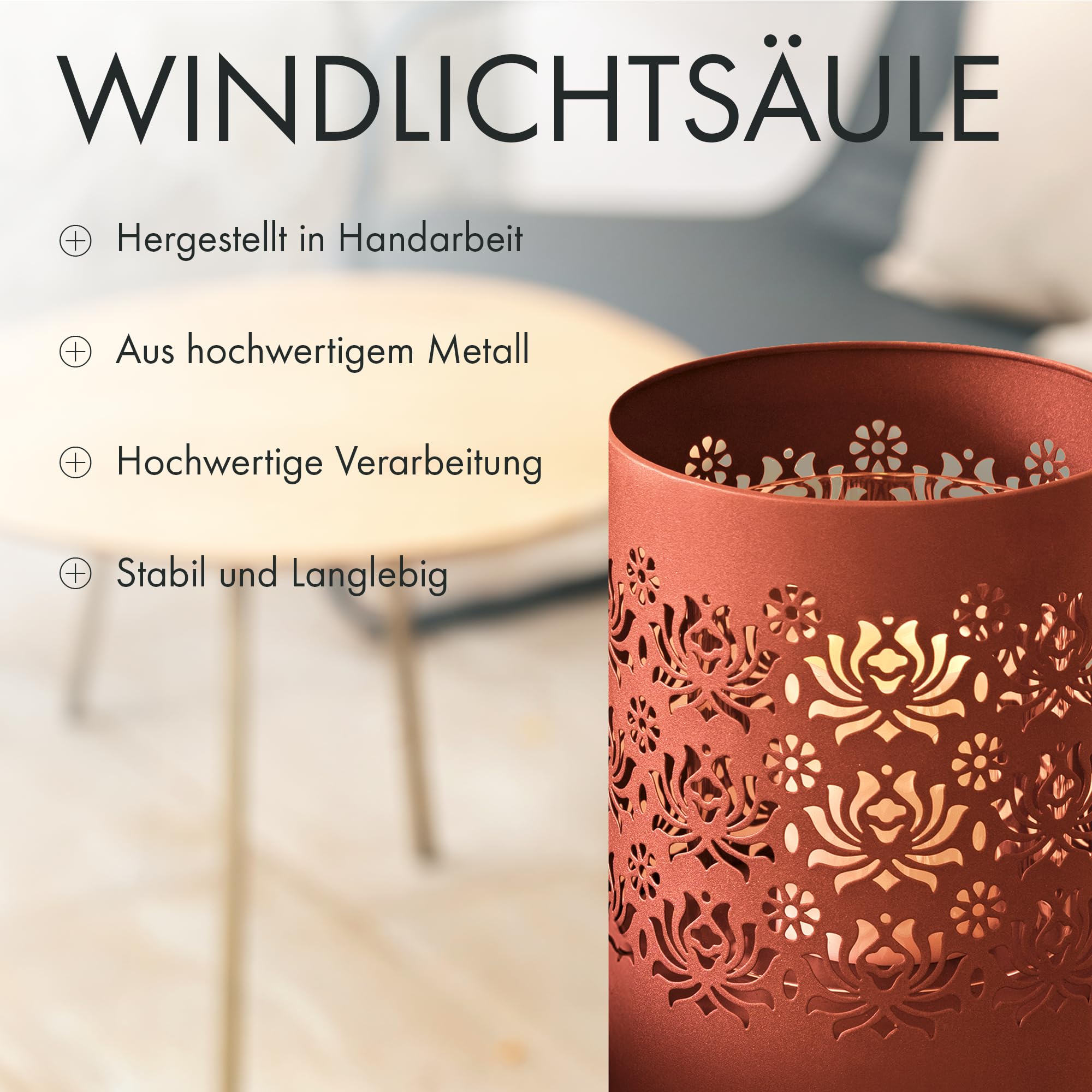 BeFair Dana Große Laternen-Säulen 2er Set Rostoptik mit Glas & Kerzen | 2 Laternen-Säulen in Rostoptik mit Glaszylindern und Kerzen für Garten, Terrasse, Balkon und Wohnbereich