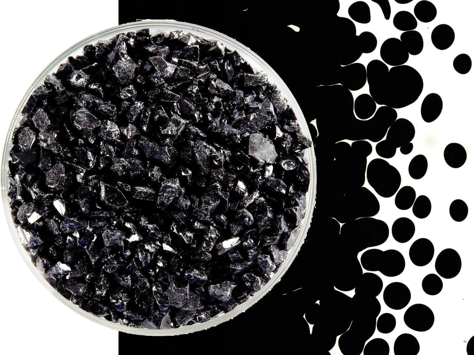 Black Glass Frit Coarse Bullseye COE 90 Fusible - 8 Ounces