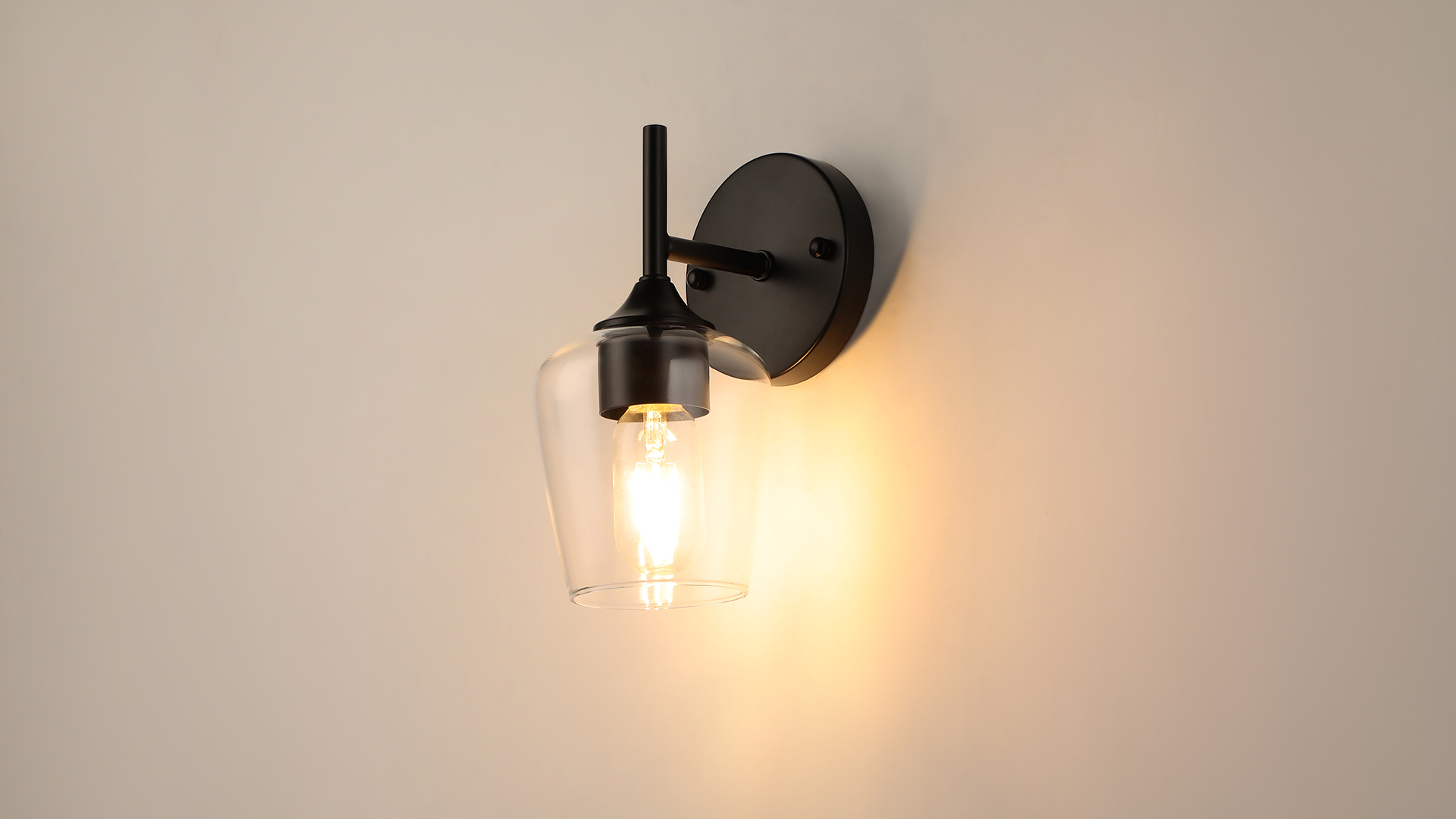 Image of foucasal Industrial Wall Sconces Black Bathroom Vanity Light Fixtures, Indoor Wall Mounted Lamp Modern Sconces 1-Light Wall Lighting for Bedside Bedroom Doorway