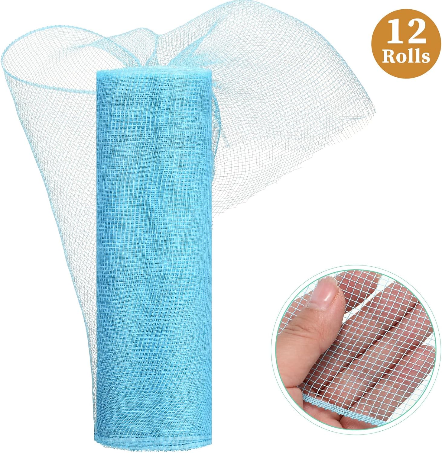 Timgle 12 Rolls 10 Inch Deco Mesh Rolls Ribbon for Wreath Making 30 Feet Poly Metallic Foil Deco Mesh Ribbons for Home Door Summer DIY Christmas Easter Crafts Wreaths Decorating(Fresh Color,10 Inch)