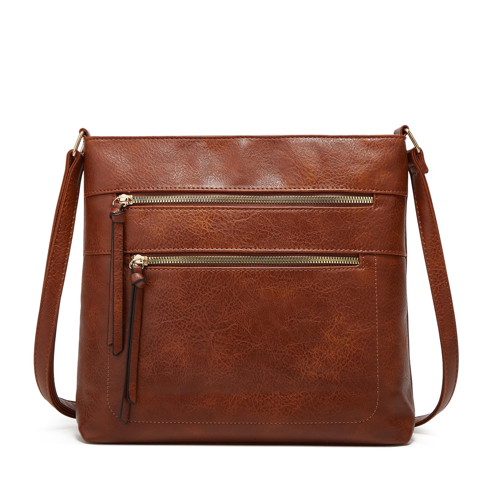 DOB SECHSSoft PU Leather Crossbody Bags for Women, Cross Body Bag with Multiple Pockets, Adjustable Strap, Perfect for Daily Use