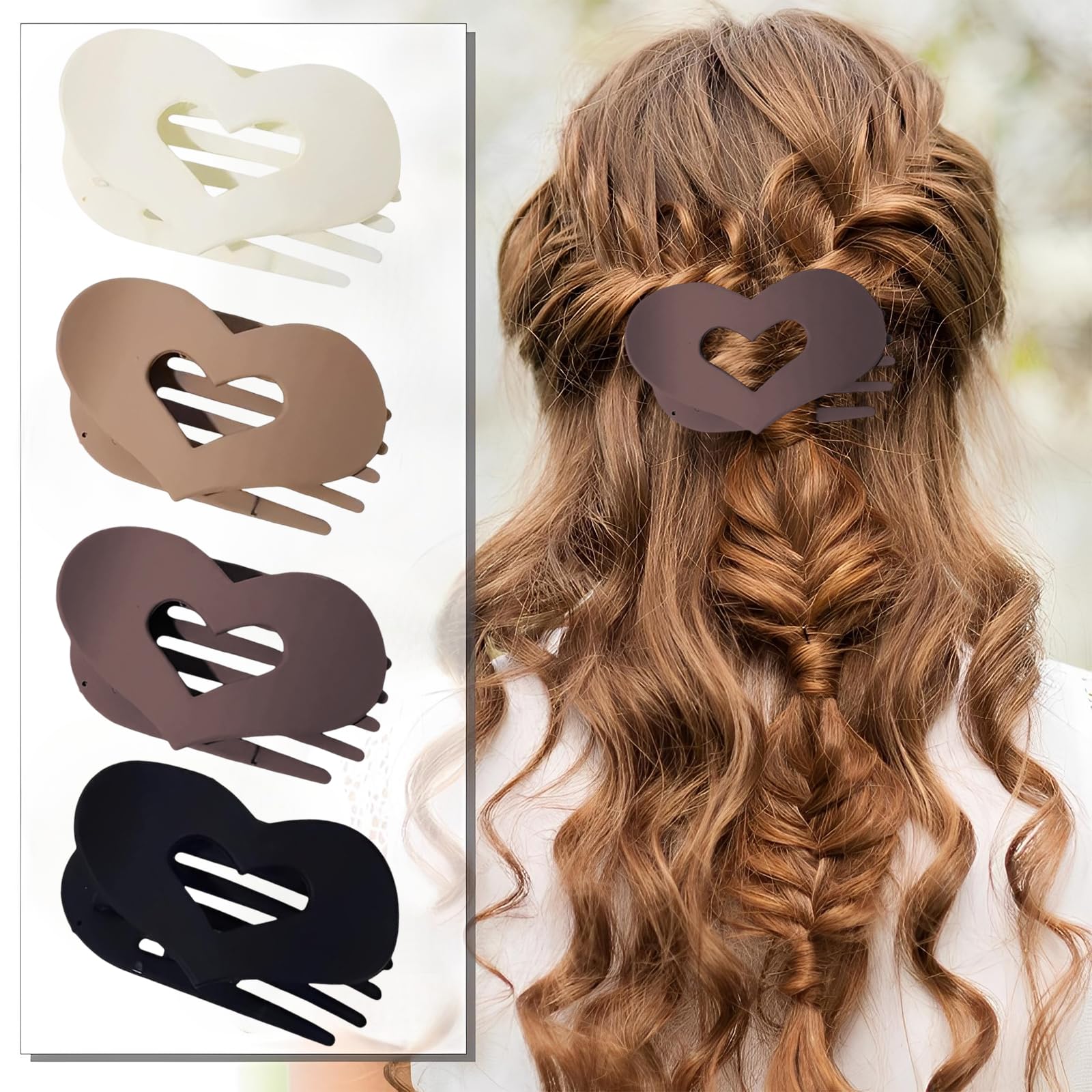 4 PCS Flat Hair Clips for Women,WideSmart Curved Design Duckbill Hair Clips for Lying,French Flat Round Clips for Thick or Thin Hair,Hair Accessories for Womens and Girls - Image 3